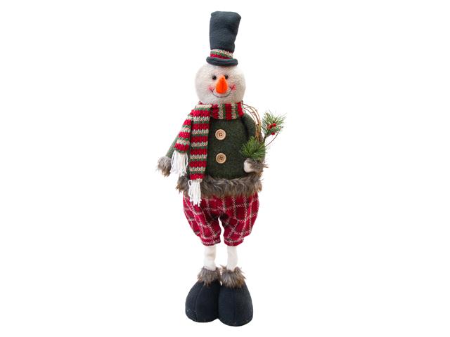 SNOWMAN FIGURE WITH ADJUSTABLE LEGS (19"-28")